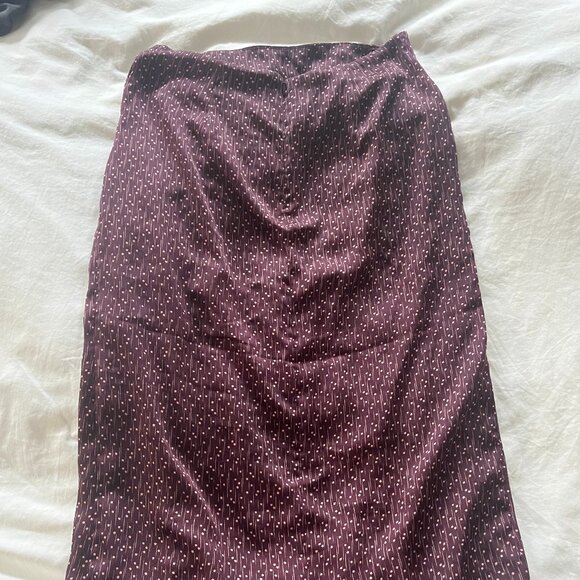 Joie Maira Skirt Purple Floral Ruched Midi Size 8 - Picture 3 of 6